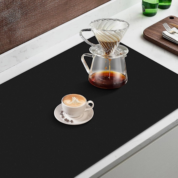 Svart 30*40CM Kaffematta Superabsorberande Disktorkmatta Kaffebar Ac