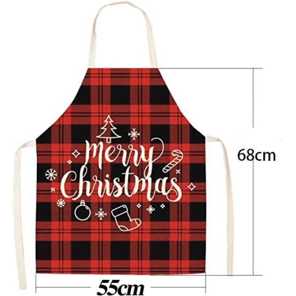 Christmas Apron Red Kitchen Apron Merry Christmas Bell Classic Pl