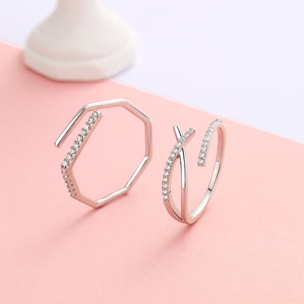 Justerbar Fingerring for Kvinner Jenter Åpen Ring Valentinsdag