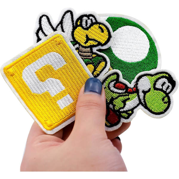 17 stk. broderede sy-på-patches til tøj, jakker, rygsække,