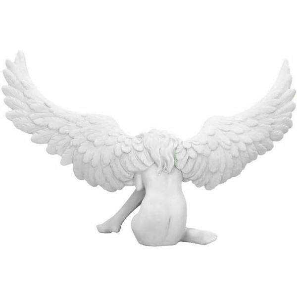 Religiøs Harpiksstatuette I Form Af En Engel Til Haven