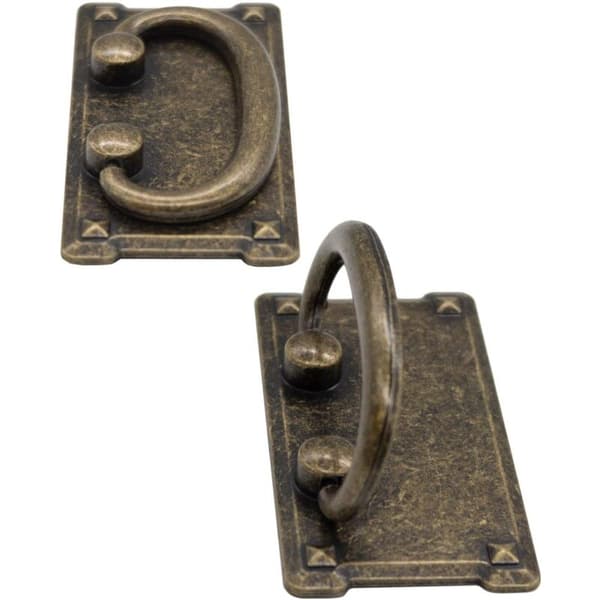 Sæt af 2 Antikke Foldbare Skuffegreb Bronze Design til Skabsdør