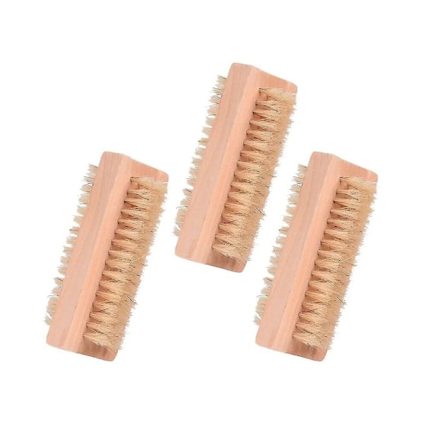 Nail Brush, 3pcs Wooden Nail Brushes, Manual Bristle Cleaning Too