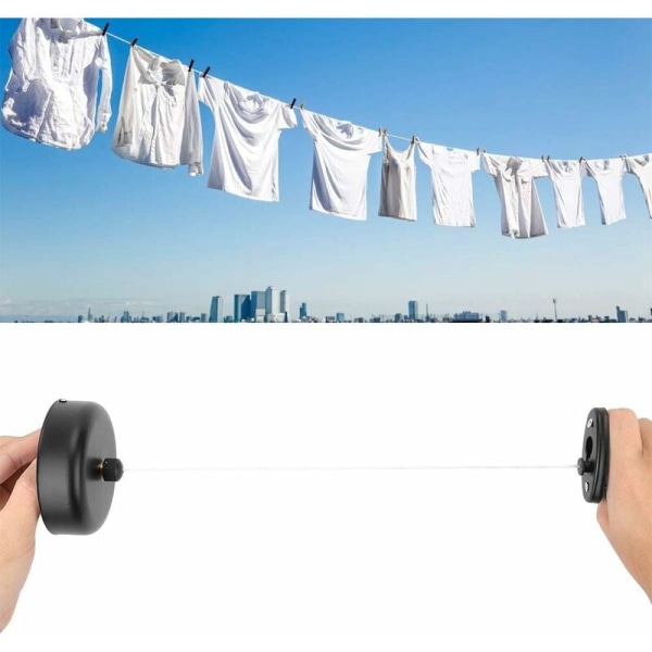 9ft Retractable Clothesline, 304 Rostfritt Stål Väggmonterad Klädstreck