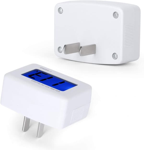 220v Blå bakgrundsbelyst digital LCD-voltmeterpanelspänningstestare EU