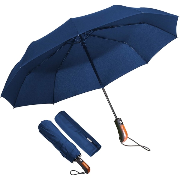 Fällbart paraply, kompakt självfällbart paraply kan öppnas och
