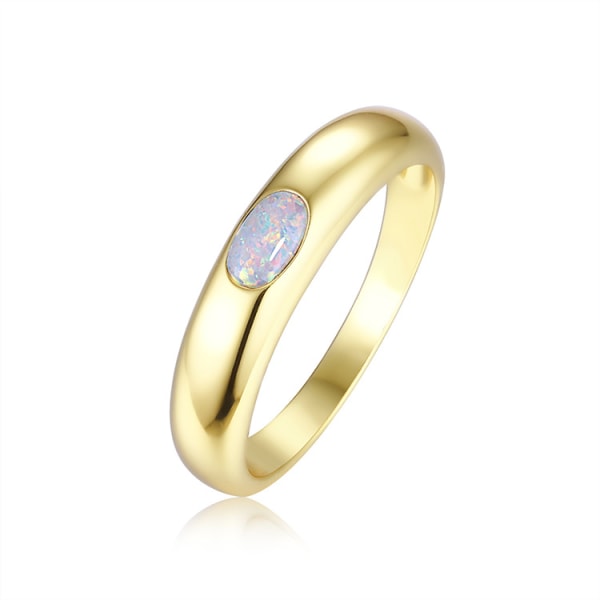 s925 SølvKrystal Ring i Guld, eller Sølv Minimalistisk, Delikat J