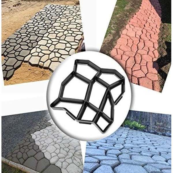 36x36cm Oregelbunden Betongform för Gångväg Gångmaskin Plast