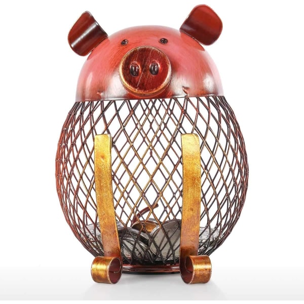 Pig Piggy Bank Metal Skulptur Penge Bank Piggy Bank Gave