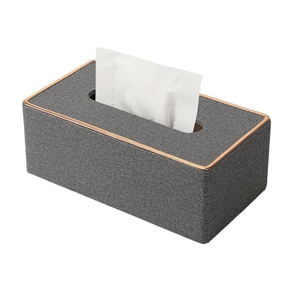 Vævæskeskrin Cover, Grå PU Læder Rektangulær Kleenex Vævæskeskrin Holder