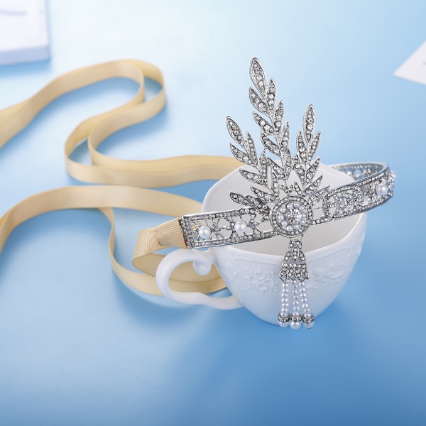 Rhinestone Leaf Bryllup Tiara Hodebånd for Bruder, Krone Hodebånd