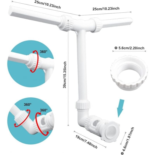 Vit vattenfall poolspray pool fontän poolsprayer aerator adj