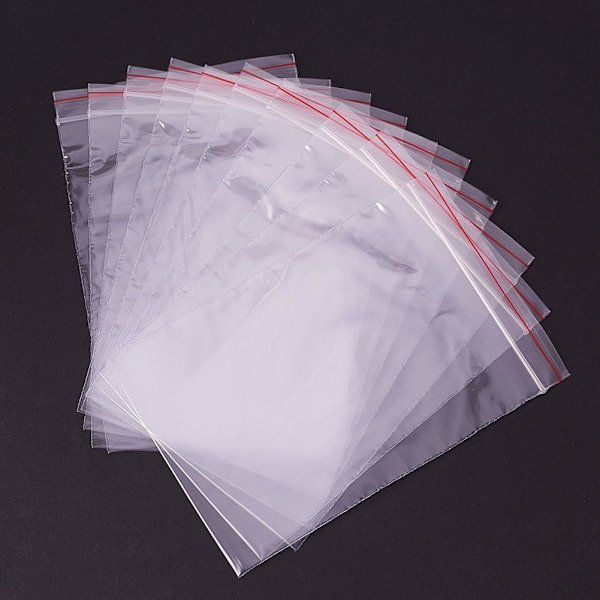 Förpackning med 100 st tryckförslutningsbara påsar - 7 x 10 cm - Plast - Tryckförslutning - 40