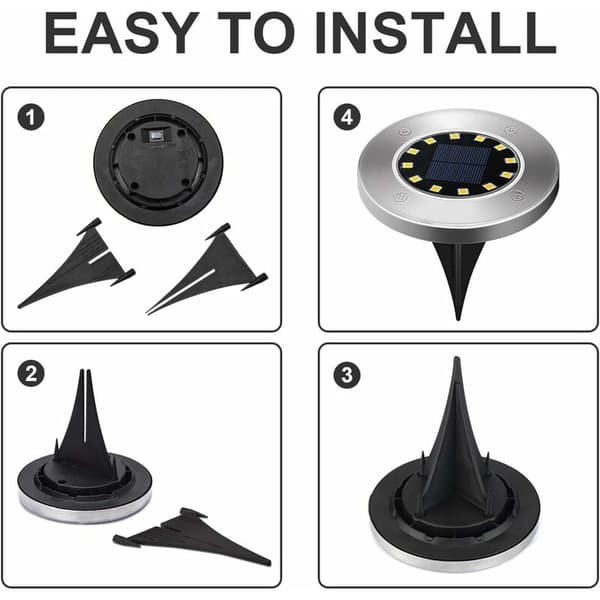 Solarlampor, 12 LED Solargolvlampor (8-pack)