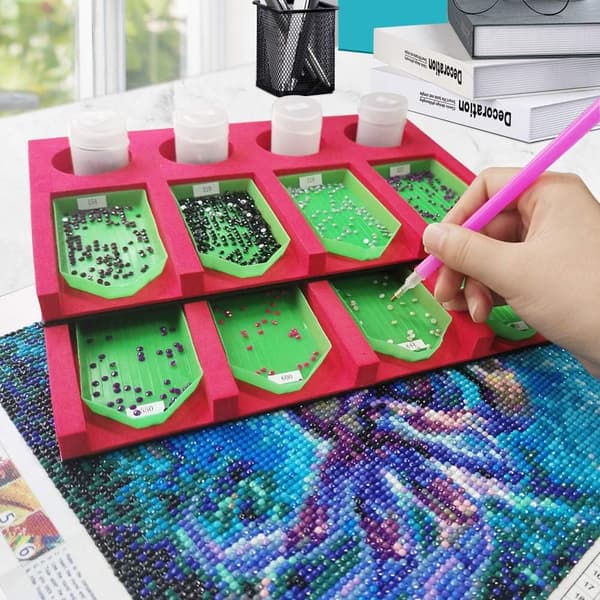 Rhinestone Maleri Tilbehør Organizer Skuff for Voksne Multi-Com