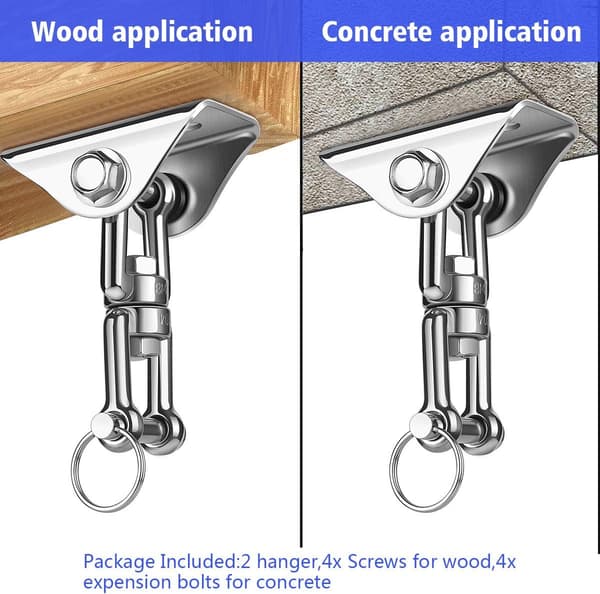 2 sæt Heavy Duty loftskrog med SUS304 rustfrit stål 360° Ro