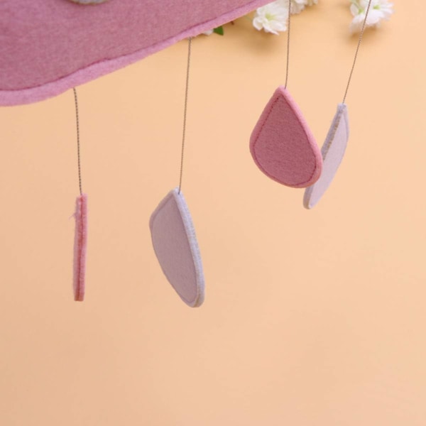 Crib Hanging Toy Cloud Raindrop Felt Pendant Baby Bedroom Decorat