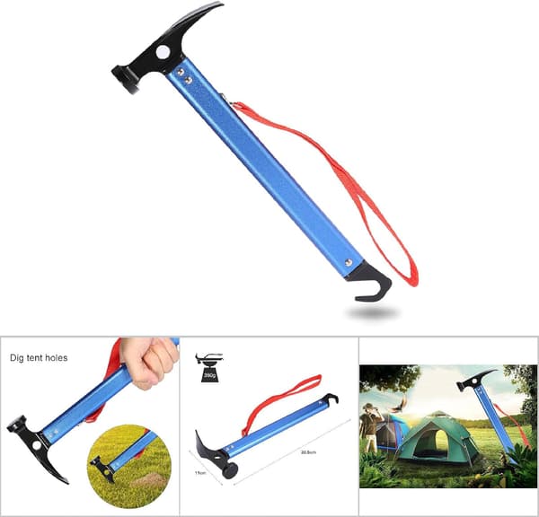 Camping Hammer, Multifunktionel Aluminium Hammer Camping Telt Hamm