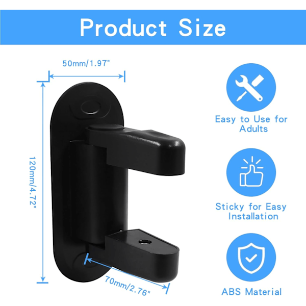 2 stk. Barnebeskyttelsesdørhåndtakslås, ABS-materiale Dørhåndtakslås med