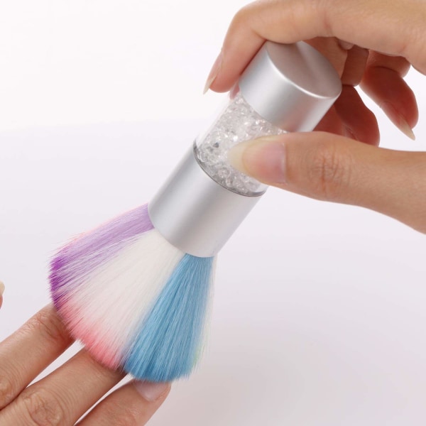 2 stk Nail Art Dust Brush Remover Nail Powder For Acryl Gel UV