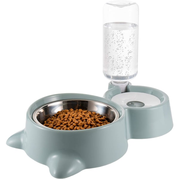 Double Dog Cat Bowls, Water and Food Bowl Set with Detachable Sta