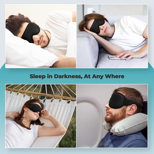 Sovemaske for kvinner menn, øyemaske Sove av 3D-lysblokkering