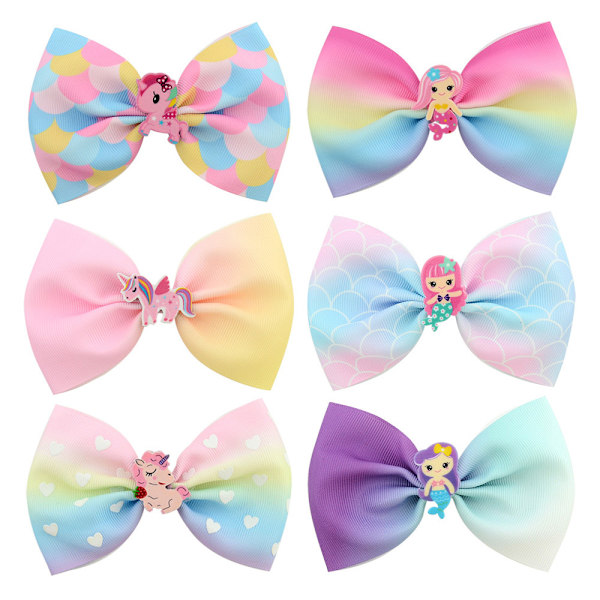 6 stk. Baby Girls Hårbånd Alligator Clips Woolen Hair Barrettes H