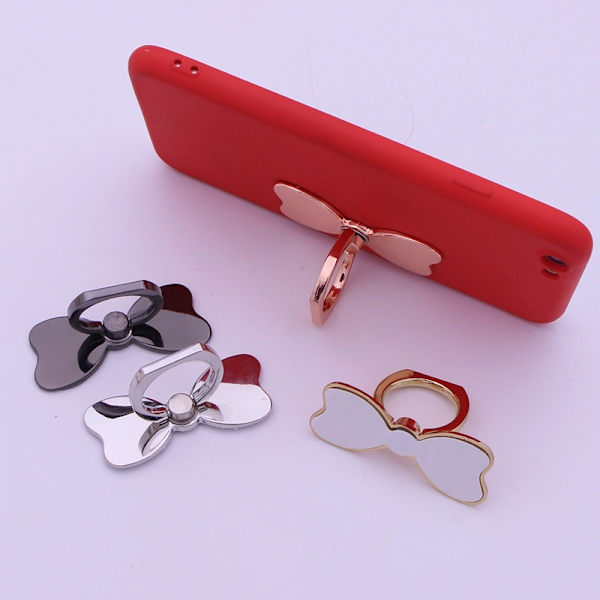 Mobiltelefon Finger Holder Pretty Metal Butterfly Ring Grip Stabili