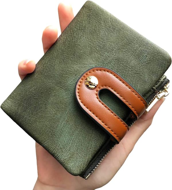 Damplånböcker Liten Rfid Dam Bifold Plånbok Med Dragkedja Mynt P