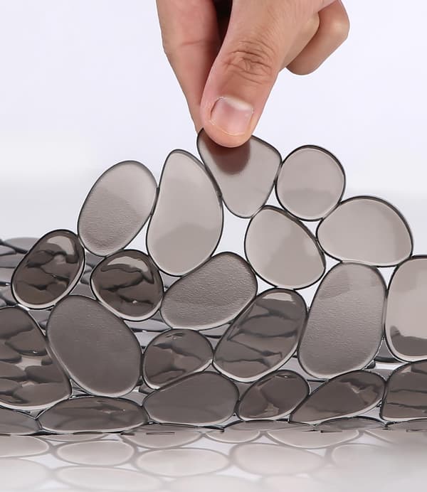 Ljusgrå Diskho Matta, PVC Diskho Skydd, 40x30cm Diskho Matta, Pebble Formad Diskho Matta för Botten av Diskhon