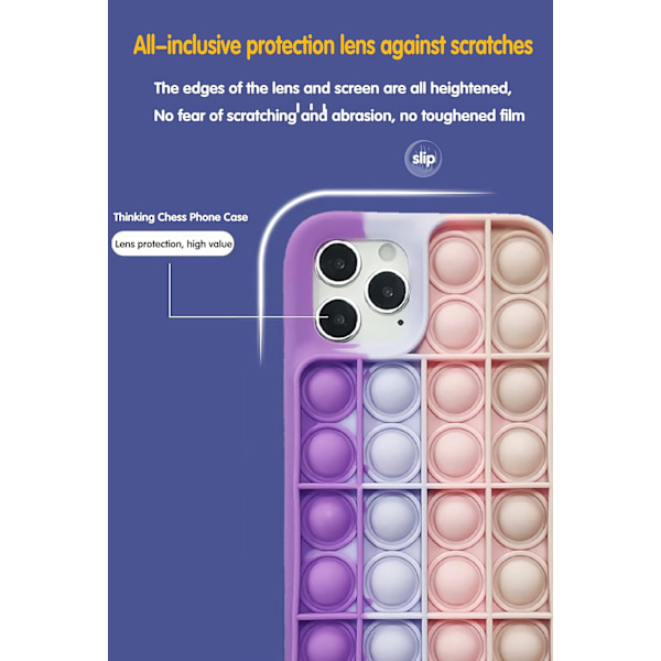 Pop It -kotelo iPhone 12/12 Prolle, iPhone 12/12 Pro Bubble Wrap Ca