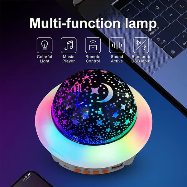 Bluetooth Stjernehimmel Projektor Barnelys LED Roterbar