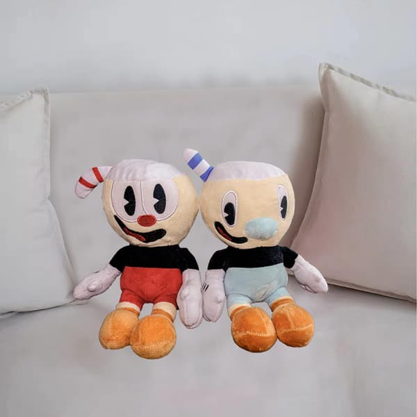 2Pcaks Cuphead Plush Adventure Game Mecup og Brocup Myk Fylt