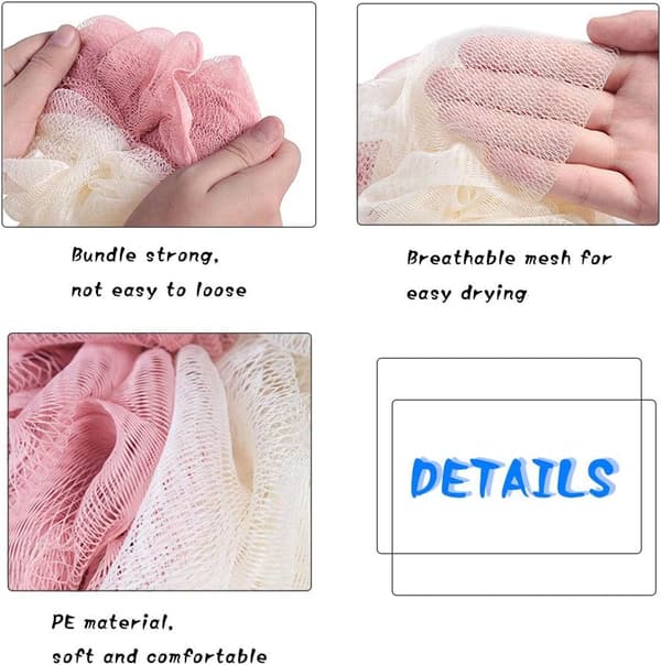 Badpuff Mesh Brush Extra Dense Duschboll för Loofah Sponge Bo