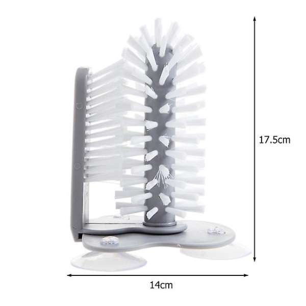 2 i 1 rengjøringsbørste koppskrubber sugevegg late flasker børster