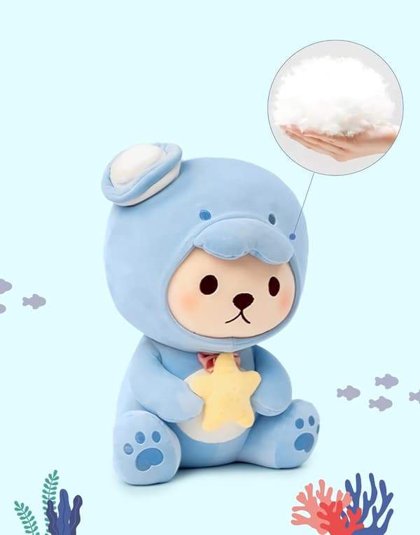 Kawaii Teddy Bear Cosplay Pehmolelu Sininen Valtameri Teema Yhdistelmä