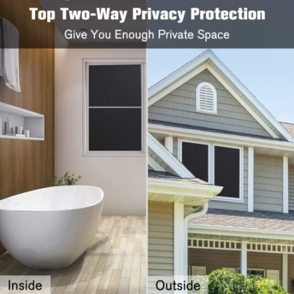 45x200 cm blackout/privacy frostet vindusfilm PVC svart