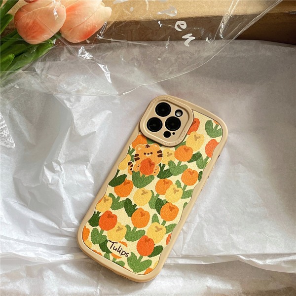 for iPhone 13pro maxCase Sød Tulipan Blomster Telefon Cover Cases Bil