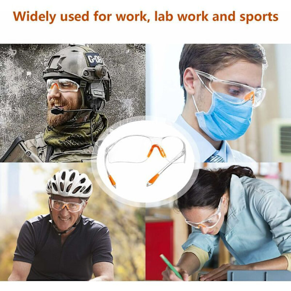 Skyddsglasögon, 12-pack säkerhetsglasögon med klara imskyddslinser, skyddsglasögon för trädgårdsarbete, laboratorium, cykling