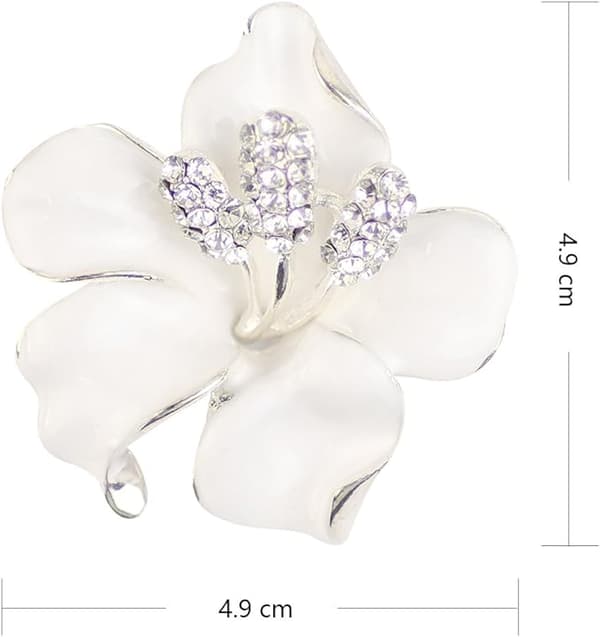 Elegant Blomsterformet og Krystal Brosche