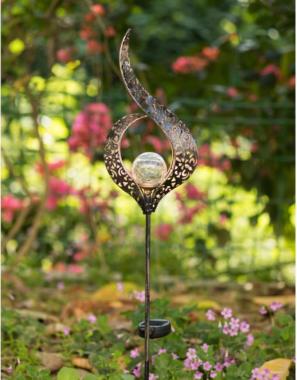 Udendørs solcellelamper Have Crackle Glass Globe Stake Lights,Wate