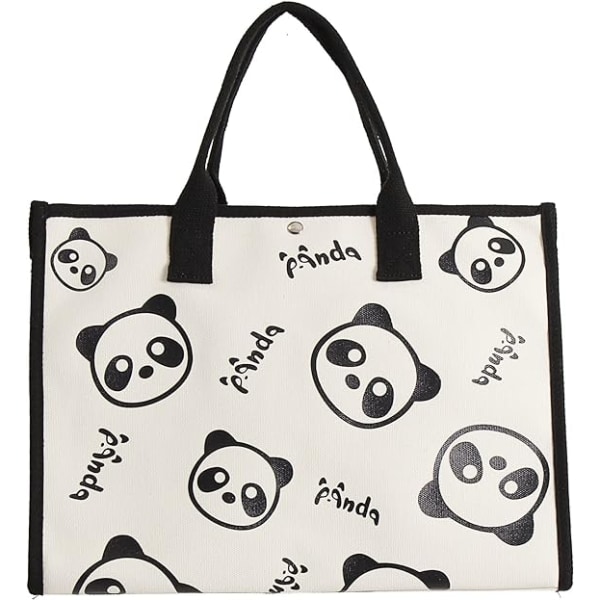 Beach Tote Bag Aesthetic, Large Size Canvas Shoulder Bag, Panda Des