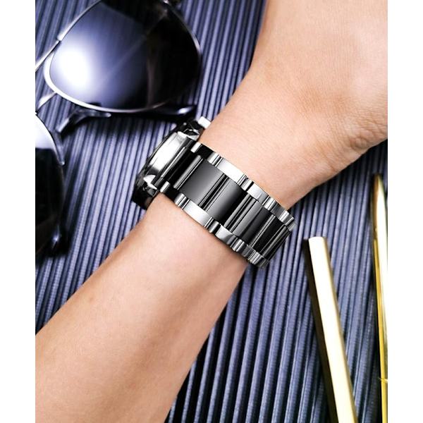 Tjock armband i rostfritt stål, tungt armband i metall, Polerad