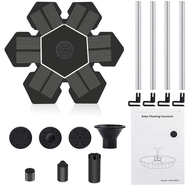 Solardriven vattenpump 1,5W sol7,5\" solvattenpool fontän Sol w