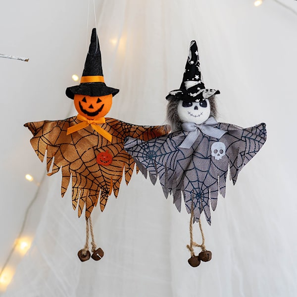 4 kappaletta Halloween riippuvia haamudekoraatioita - Kurpitsa Haamu Olki Wi