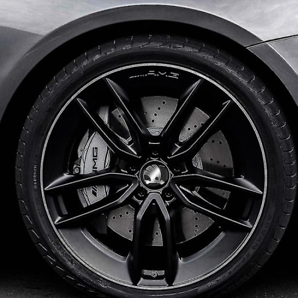 4 st 65mm bilnavkapsel i metall för Skoda