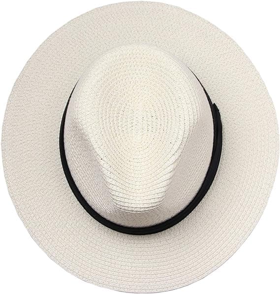 Dame Panama Hat Sommer Solhat Halm Hat Anti-UV Strandhat