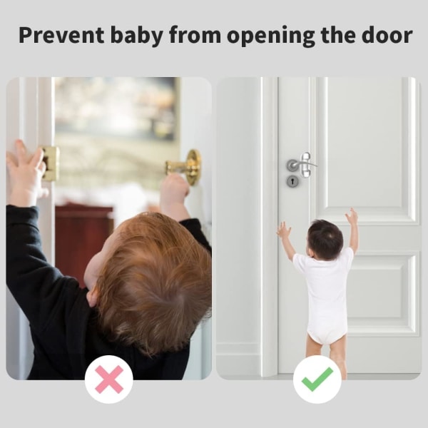 Dörrhandtagslås för dörrhandtag, 2-pack Anti-Open dörrlås, dörr