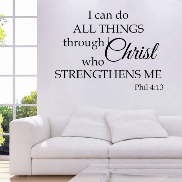Jag kan göra allt genom Kristus som stärker mig, väggsticka