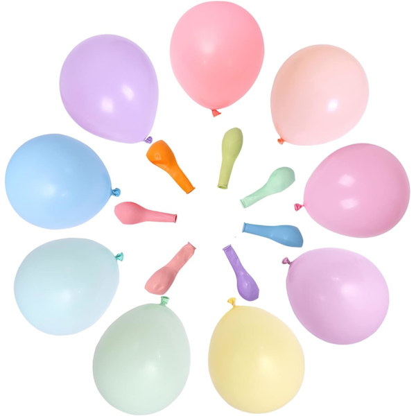 200 st Flerfärgade Pastellballonger 5 Tum Färgballonger Assor
